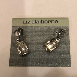 Liz Claiborne silver crystal earrings